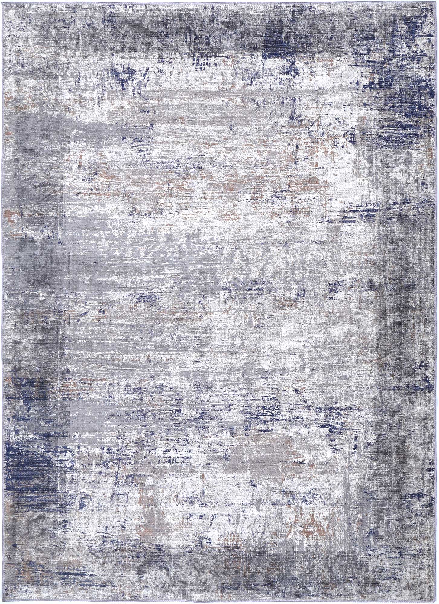 Dunedin Echo Blue Grey Abstract Washable Runner