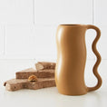 Load image into Gallery viewer, Abstract Handle Ceramic Vase Brown KAILE
