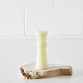 Load image into Gallery viewer, Abstract Ribbed Pillar Candle Small White KAILE
