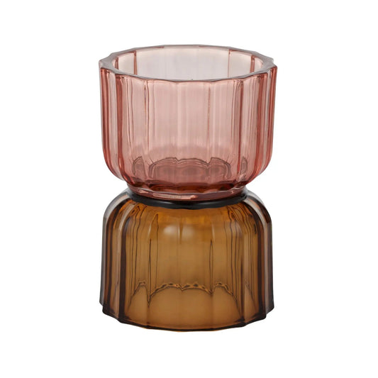 Alba Glass Candleholder 10.5x15cm Pink COAST