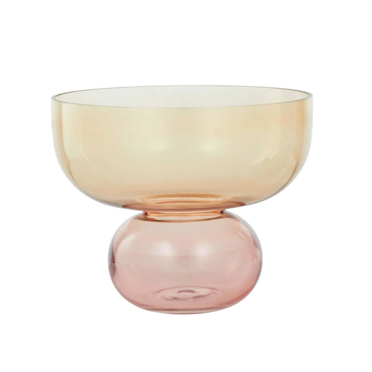 Asta Glass Footed Bowl 25x20cm Pk/Amber COAST