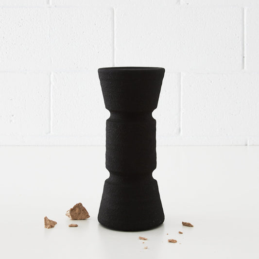 Ceramic Pillar Candle Holder Black KAILE