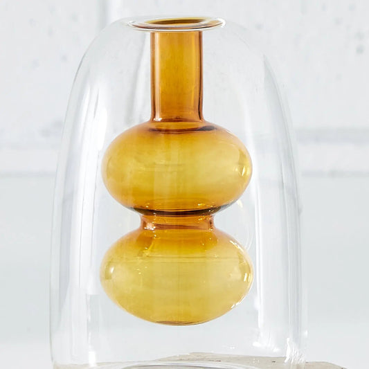 Floating Abstract Glass Vase Amber KAILE