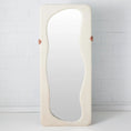 Load image into Gallery viewer, Full Length Abstract Velvet Floor Mirror White KAILE
