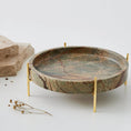 Load image into Gallery viewer, Marble Tray 25x8cm Green/Gold COAST
