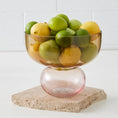 Load image into Gallery viewer, Large Glass Footed Bowl Pink and Amber COAST
