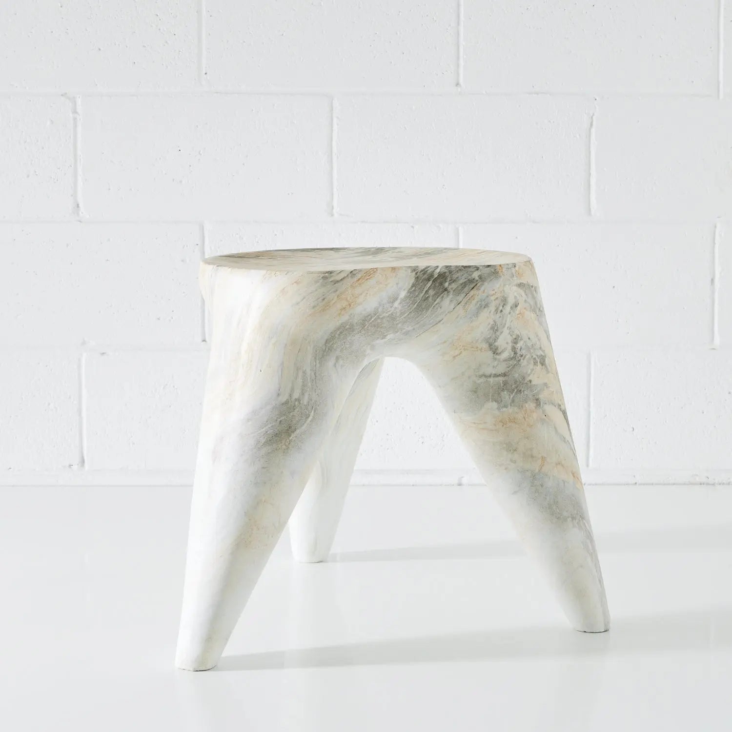 Magnesium Oxide Abstract Side Table Small Grey KAILE