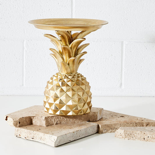 Resin Gold-Leaf Pineapple Stand KAILE