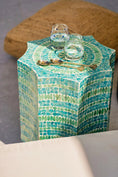 Load image into Gallery viewer, Resin & Capiz Shell Inlay Side Table Blue KAILE
