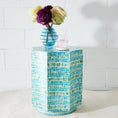 Load image into Gallery viewer, Resin and Capiz Shell Inlay Side Table Blue KAILE
