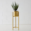 Load image into Gallery viewer, Round Metal Plant Stand Gold KAILE
