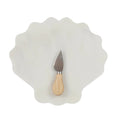 Load image into Gallery viewer, SHELL SHAPE MARBLE BOARD WKNIFE 25X23CM# COAST
