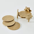 Load image into Gallery viewer, Set of 4 Honey Bee Coasters With Stand Hands and Crafts
