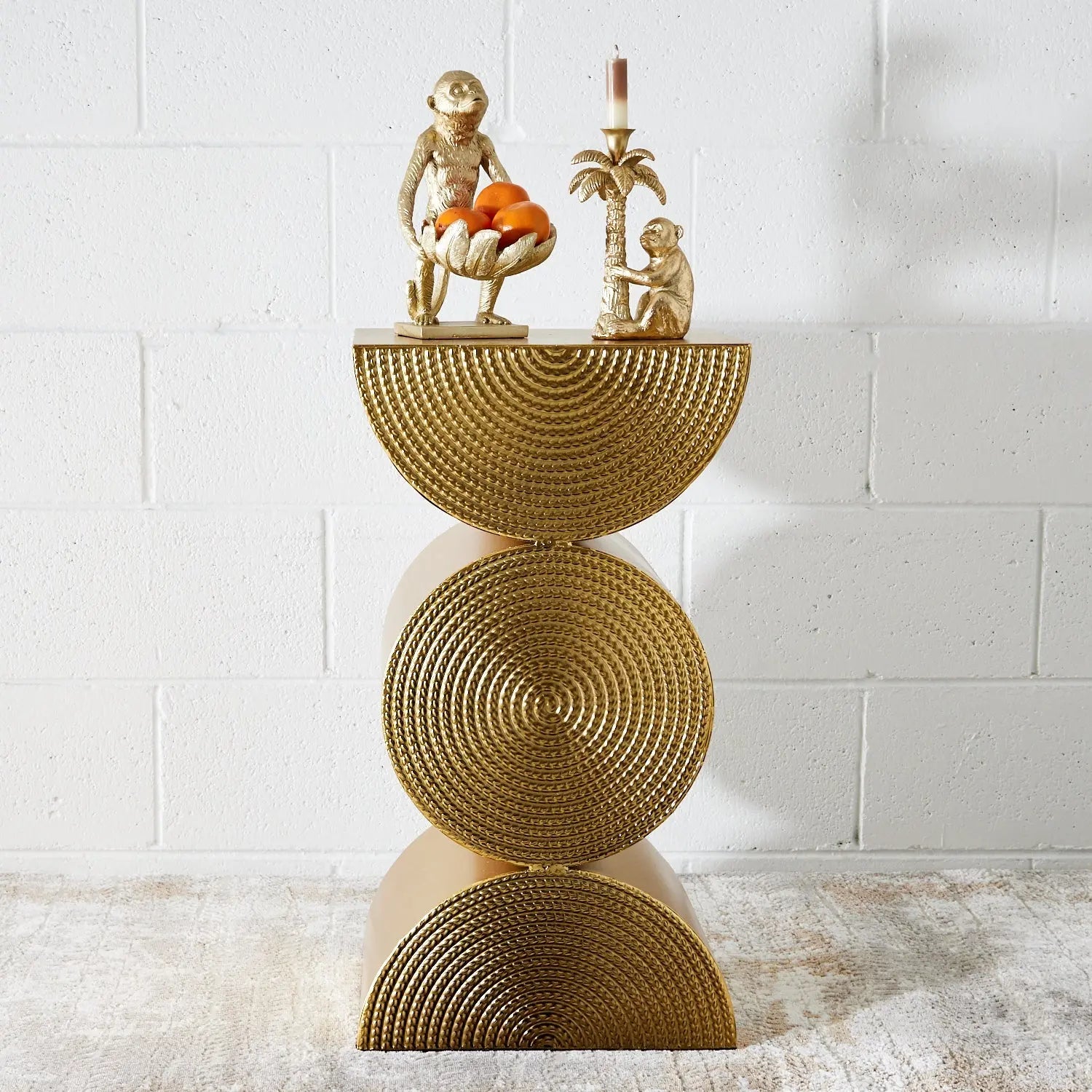 Tall Gold Sculptural Side Table KAILE