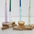 Load image into Gallery viewer, Taper Glass Candle Holder Blue KAILE
