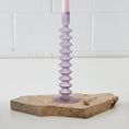 Load image into Gallery viewer, Taper Glass Candle Holder Purple KAILE
