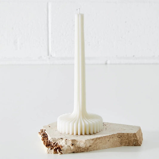 Tapered Abstract Candle White KAILE