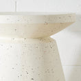 Load image into Gallery viewer, Terrazzo Look Lipped Side Table White KAILE
