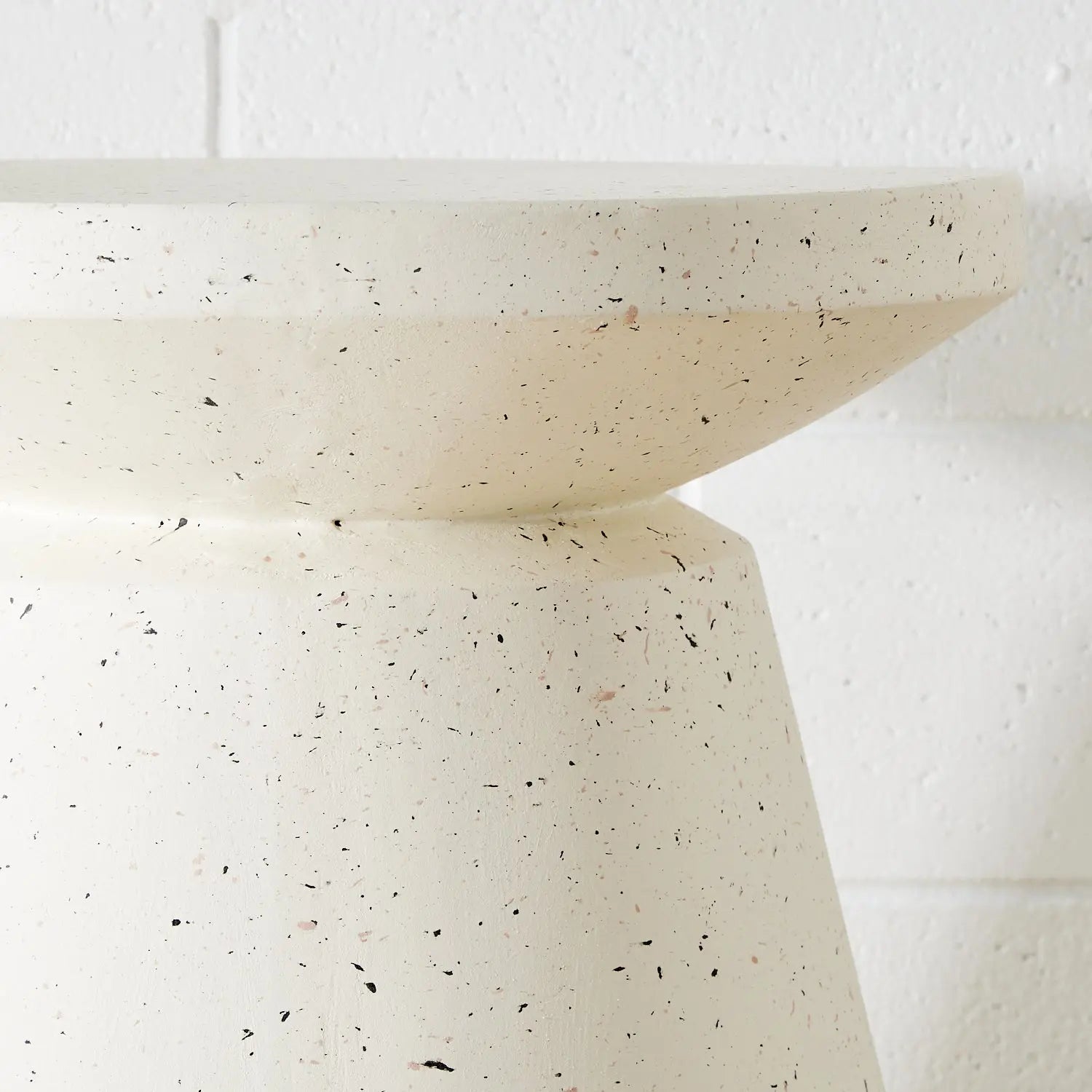 Terrazzo Look Lipped Side Table White KAILE