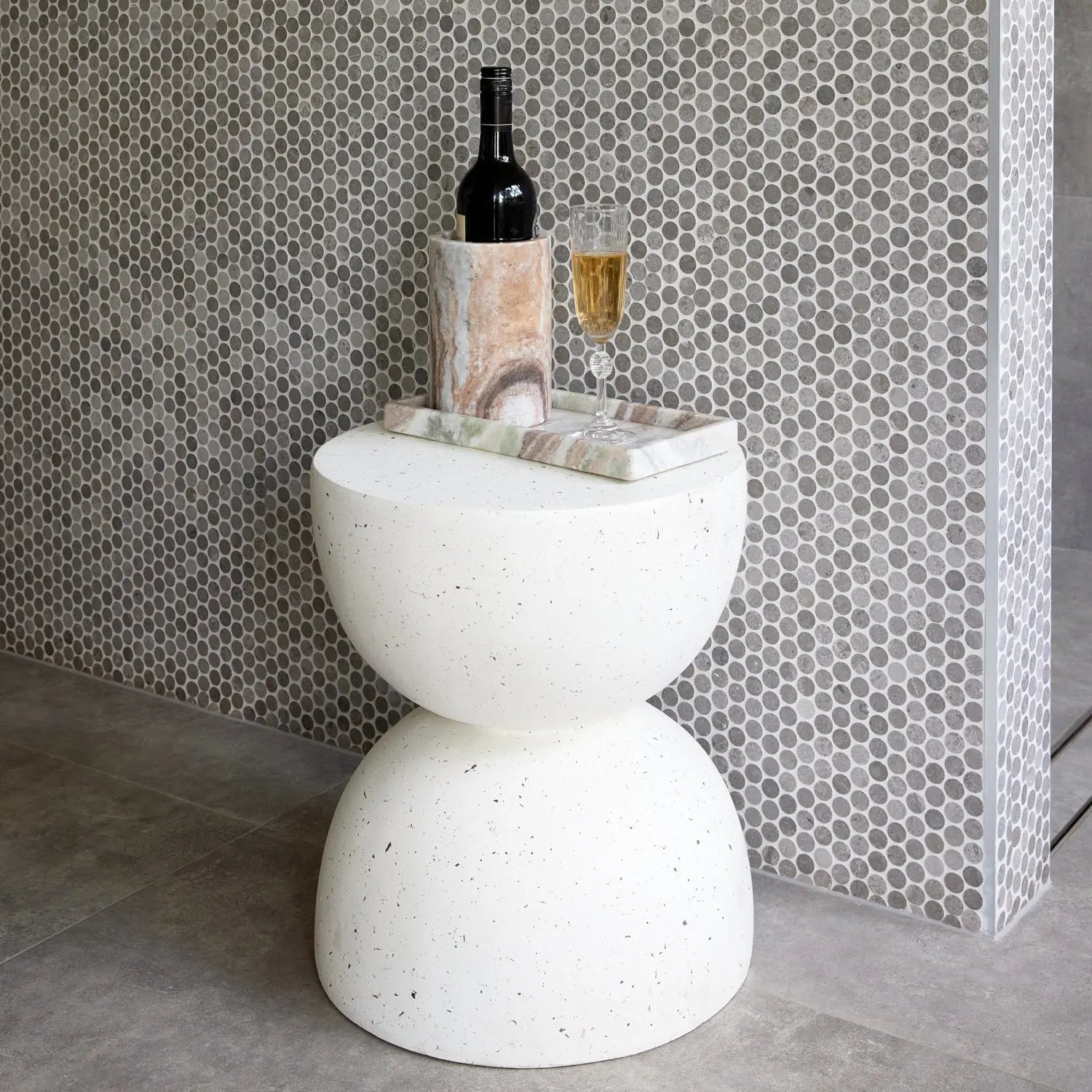 Terrazzo Look Sculptural Side Table KAILE