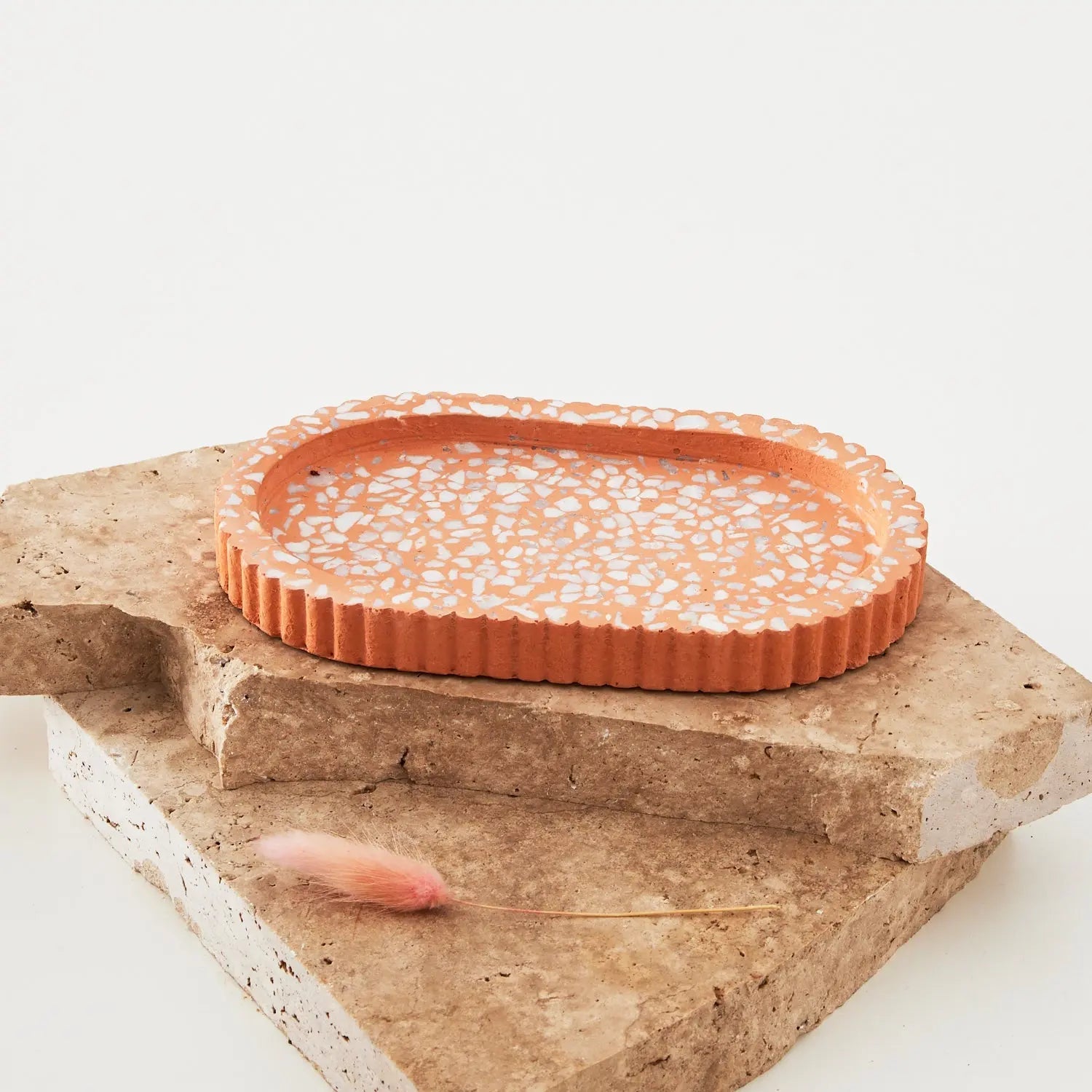 Terrazzo Scalloped Tray Tan 20cm COAST