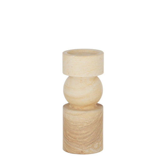 Uma Sandstone Candleholder 9x9x23cm Tan COAST