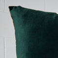 Load image into Gallery viewer, Velvet Feather Cushion Green KAILE
