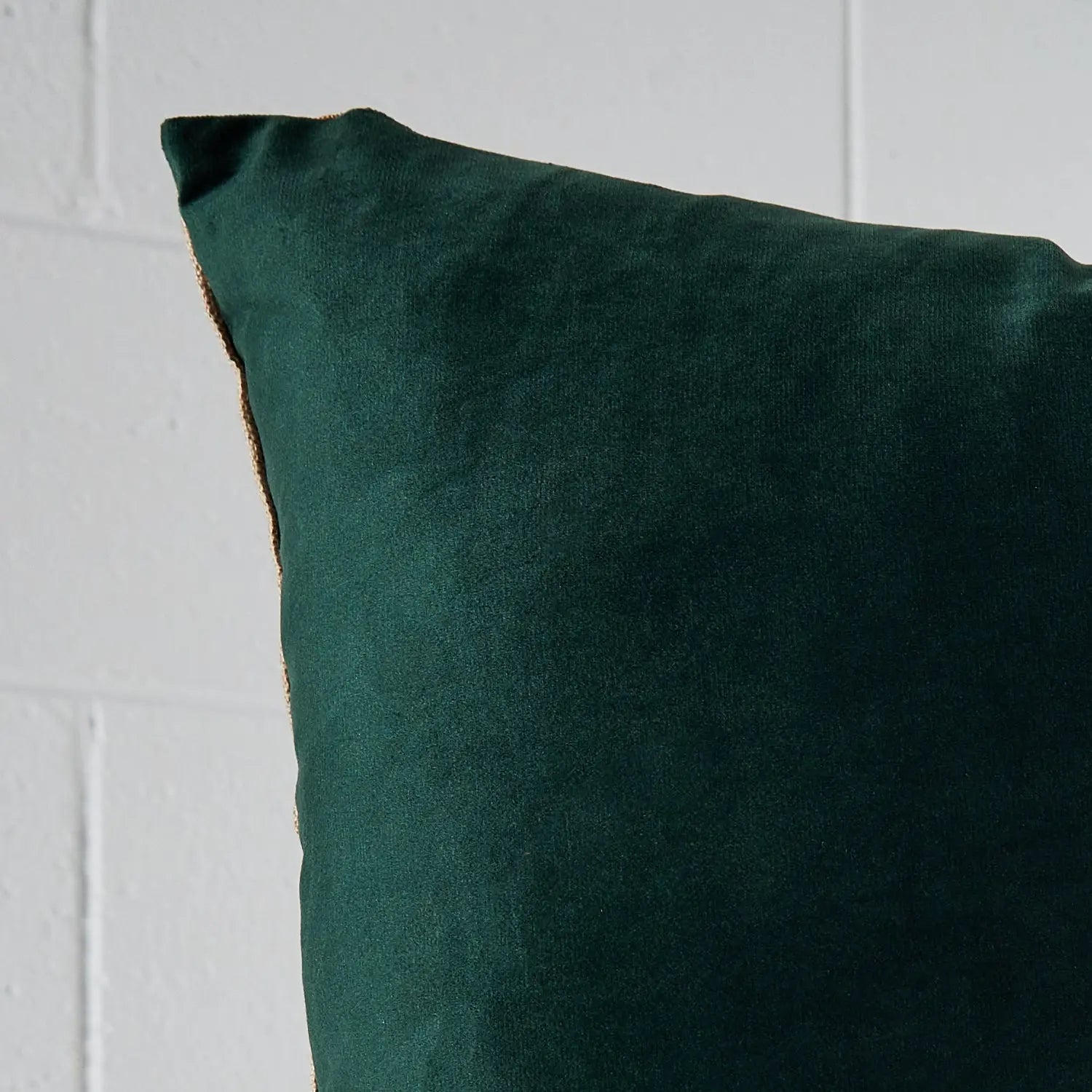 Velvet Feather Cushion Green KAILE