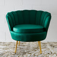 Load image into Gallery viewer, Velvet Scalloped Accent Chair Green KAILE
