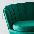 Load image into Gallery viewer, Velvet Scalloped Accent Chair Green KAILE
