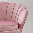 Load image into Gallery viewer, Velvet Scalloped Accent Chair Pink KAILE
