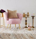 Load image into Gallery viewer, Velvet Scalloped Accent Chair Pink KAILE
