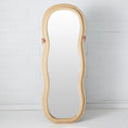 Load image into Gallery viewer, Wavy Full Length Velvet Floor Mirror Beige KAILE
