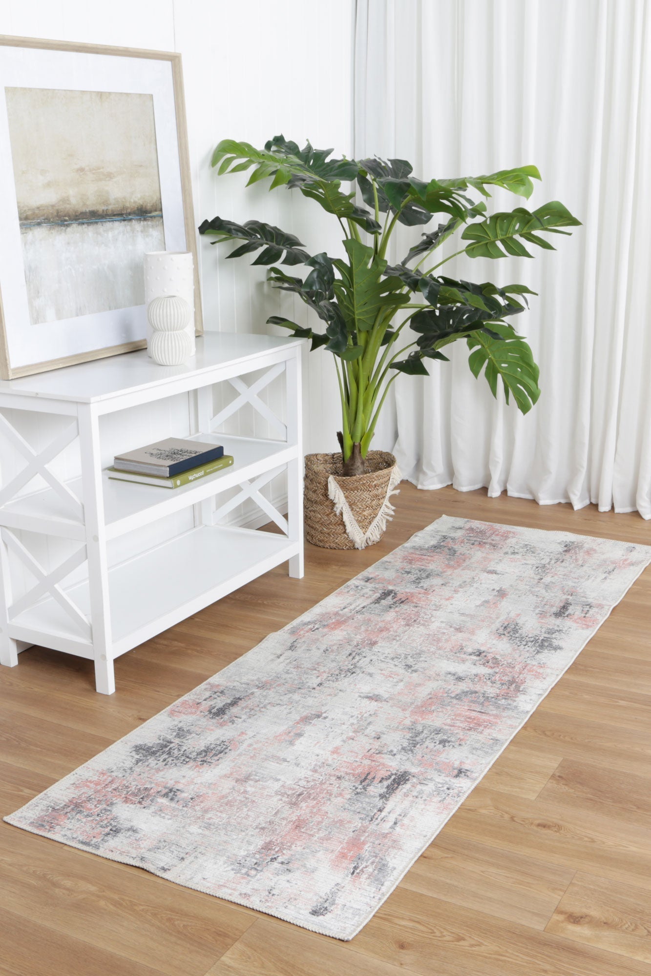 Dunedin Celine Blush Abstract Washable Runner