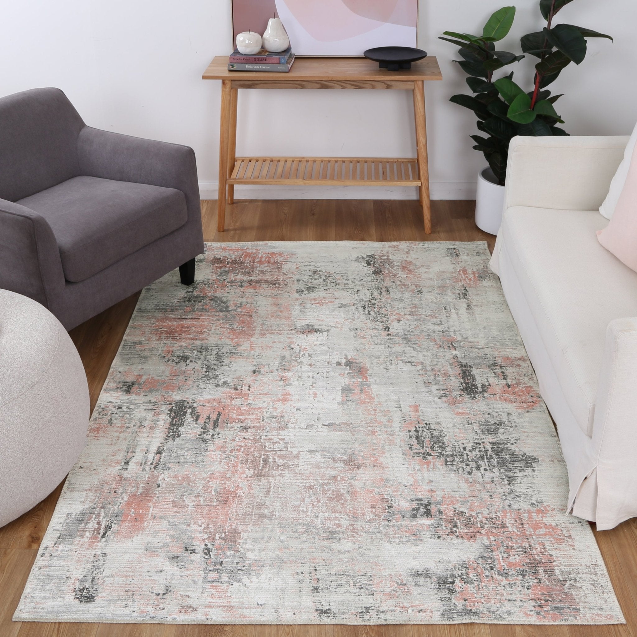 Dunedin Celine Blush Abstract Washable Rug