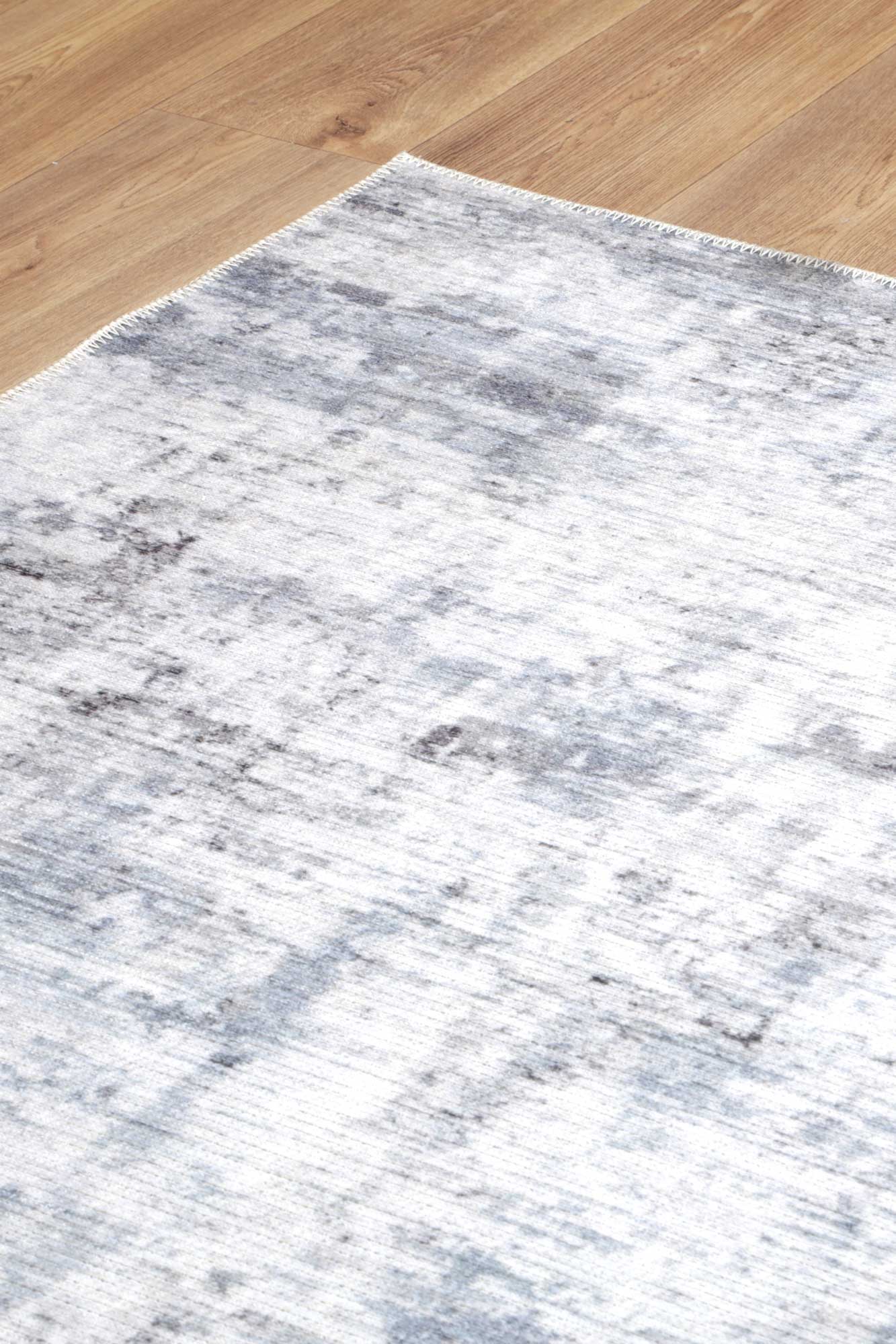 Queenstown Evalina Grey Abstract Washable Rug