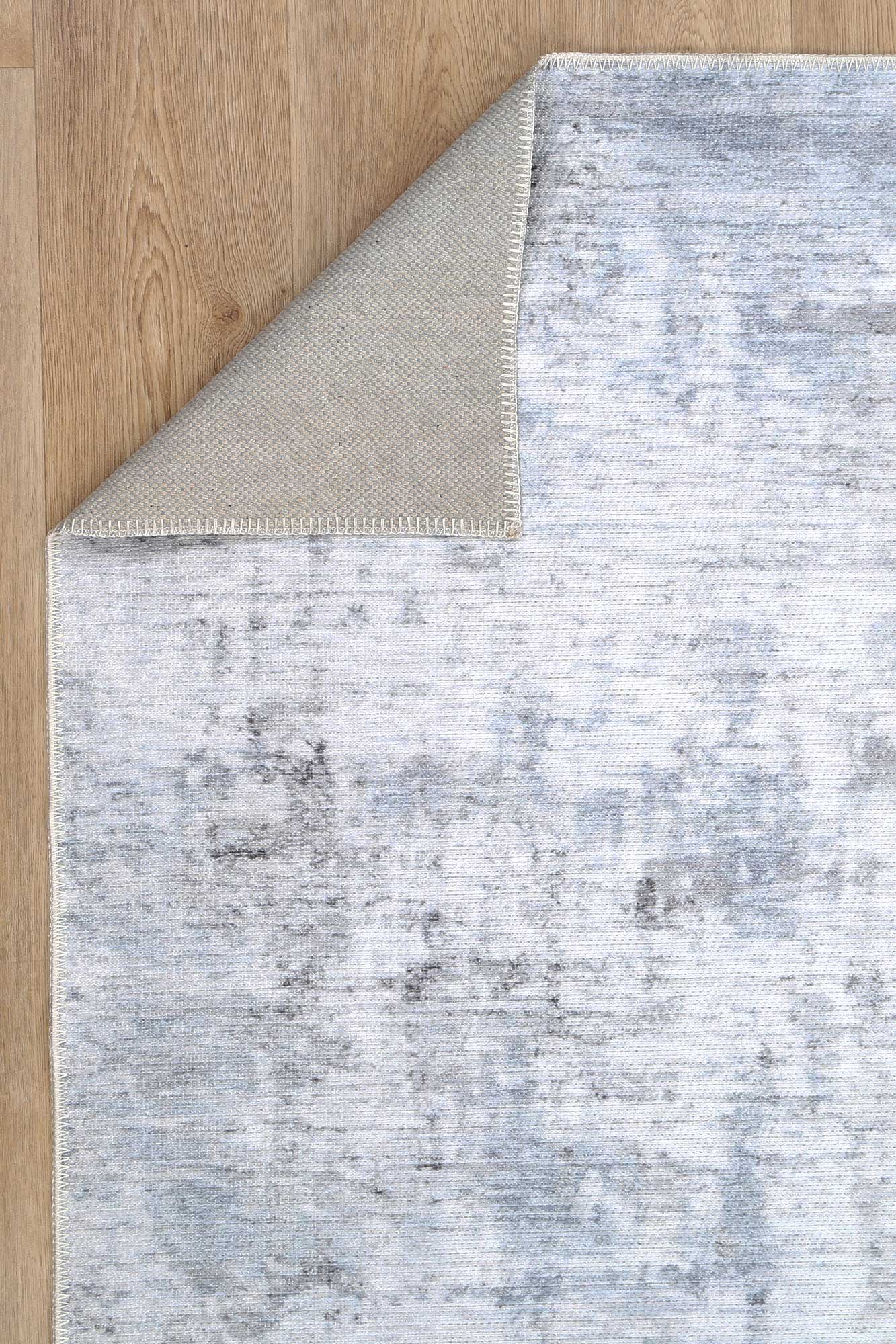 Queenstown Evalina Grey Abstract Washable Rug