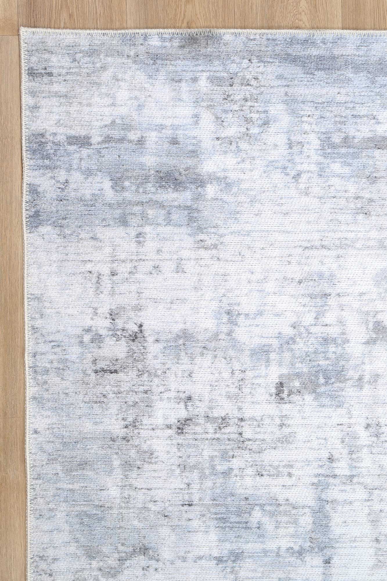 Queenstown Evalina Grey Abstract Washable Rug