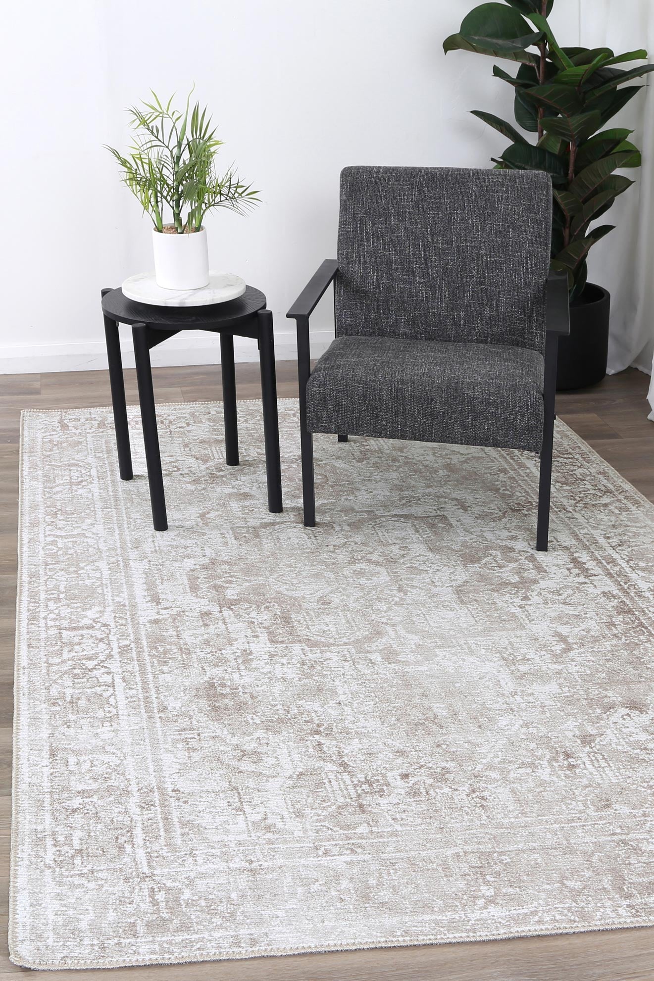 Takaka Arbela Beige Machine Washable Rug