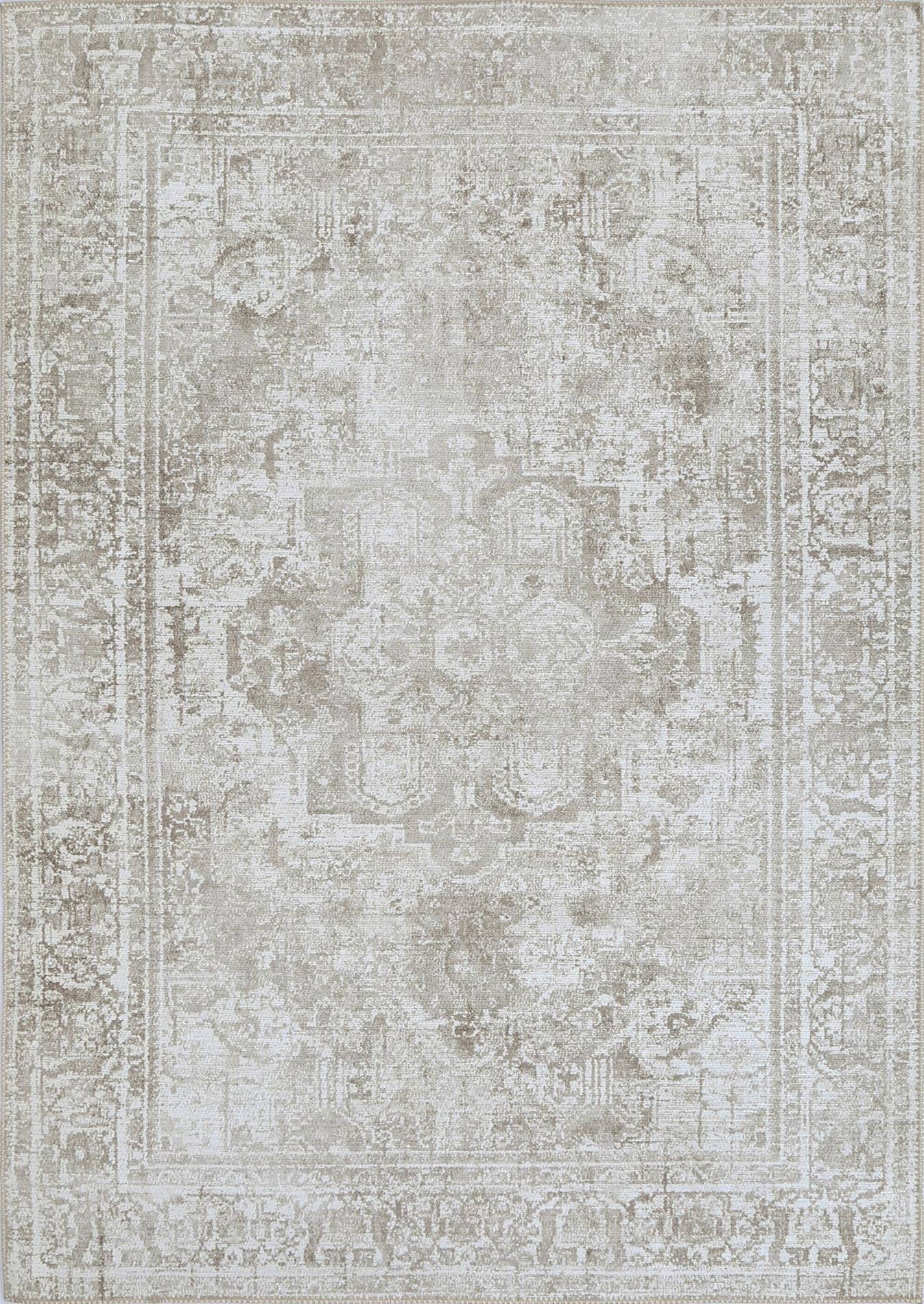 Takaka Arbela Beige Machine Washable Rug