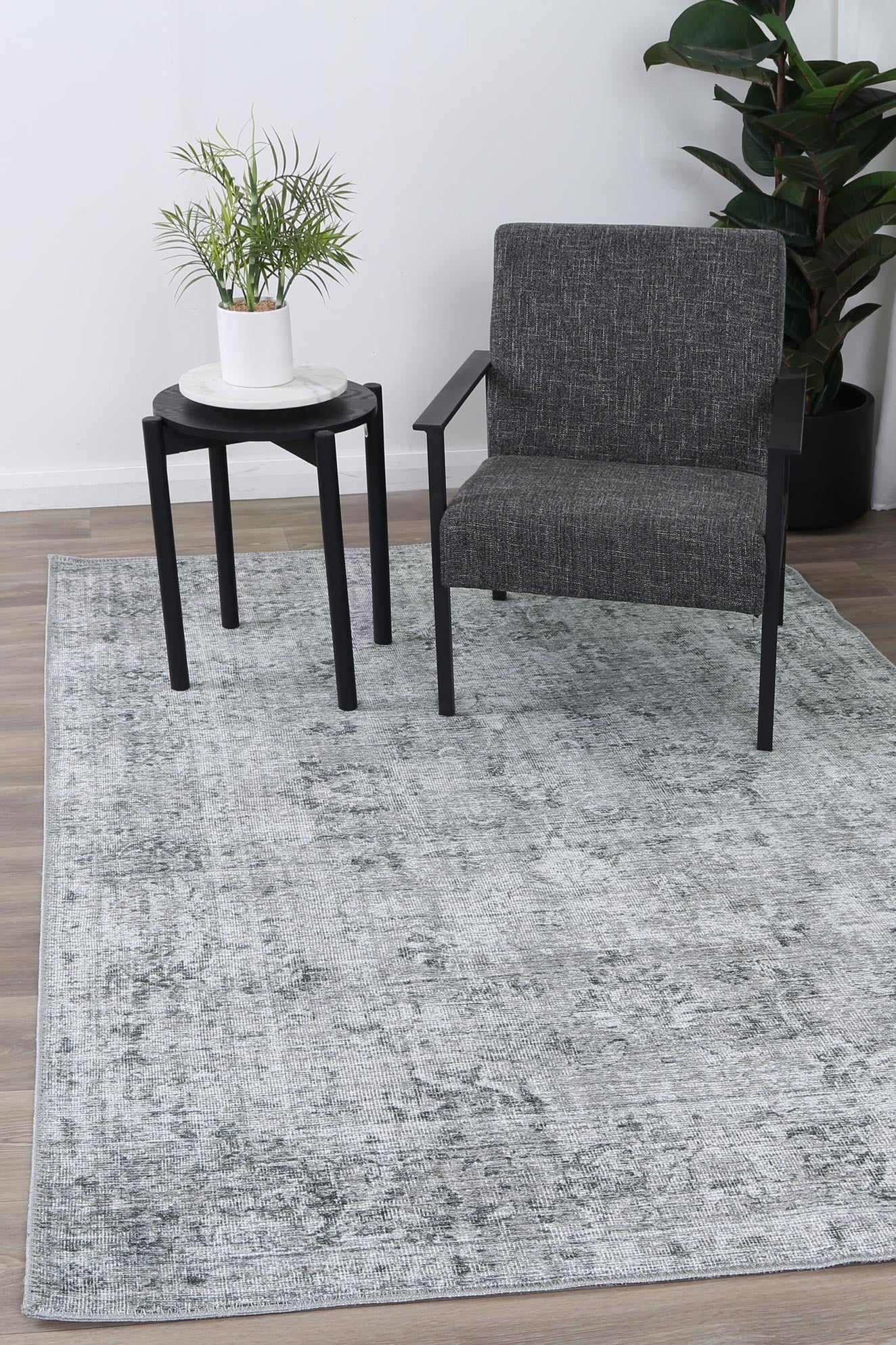 Hauraki Berossus Tuttul Grey Machine Washable Rug