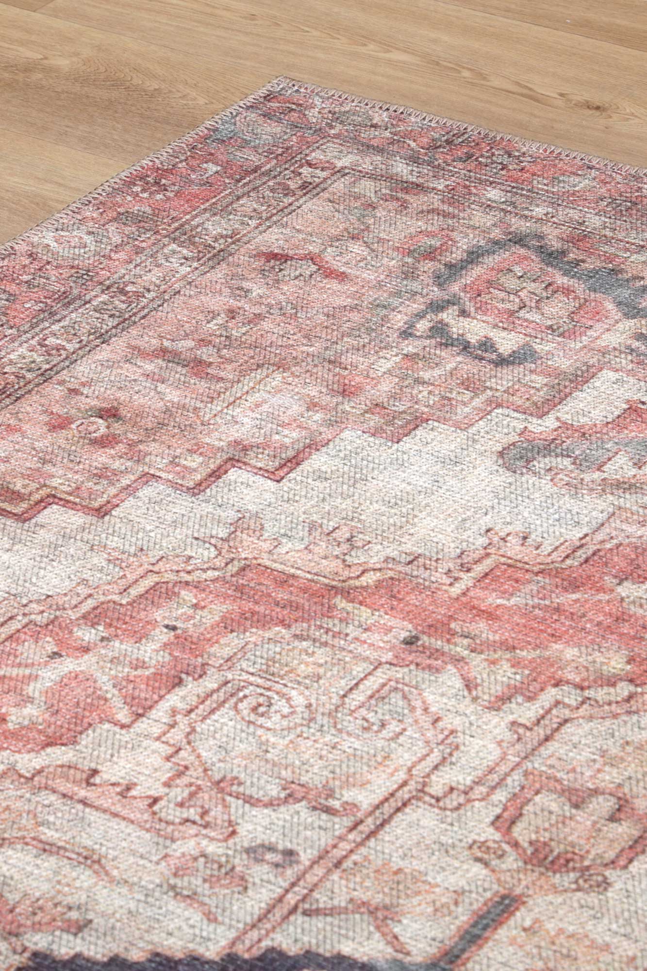 Hokitika Carmine Vintage Rust Washable Rug