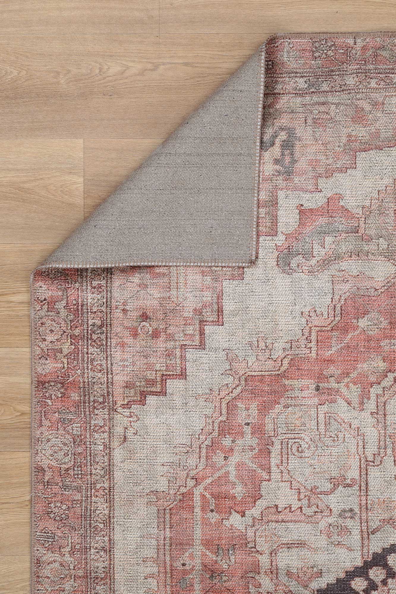 Hokitika Carmine Vintage Rust Washable Rug