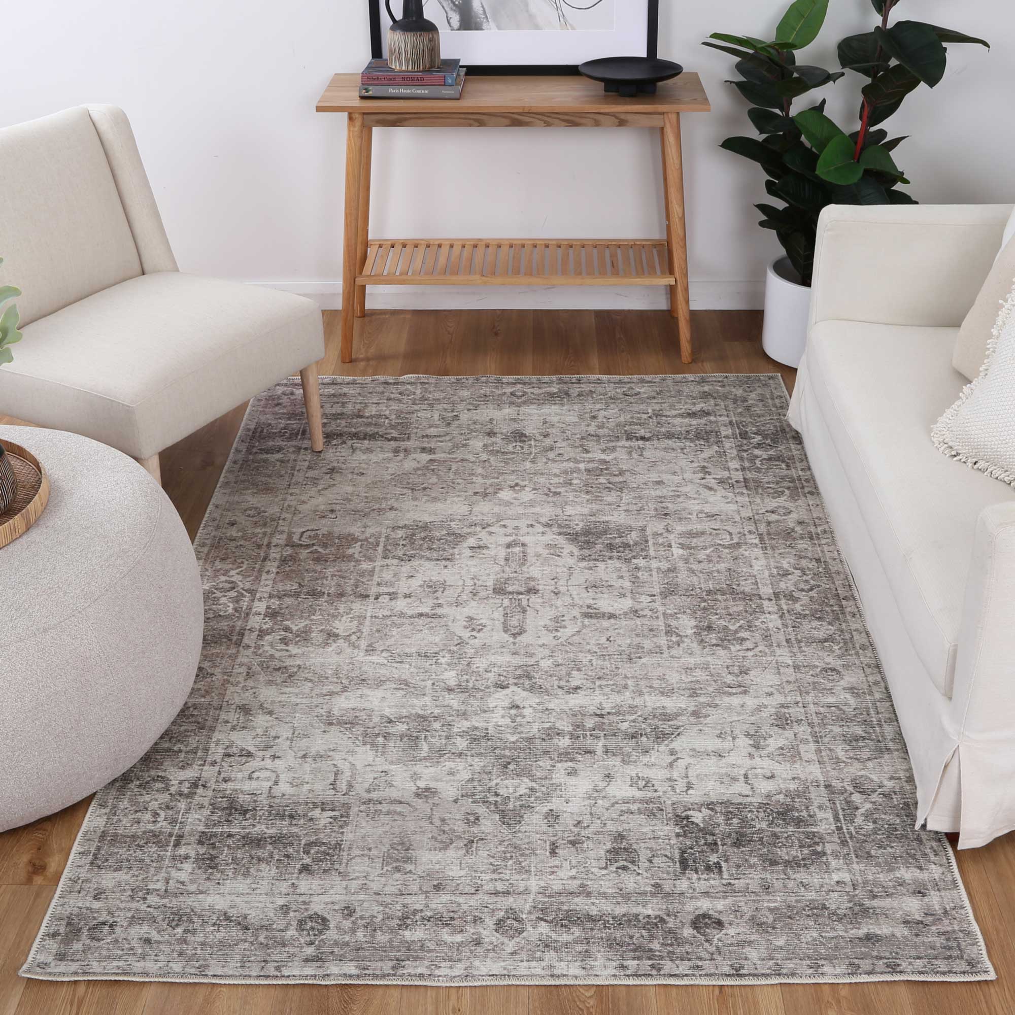 Pohutukawa Chateau Ash Machine Washable Rug