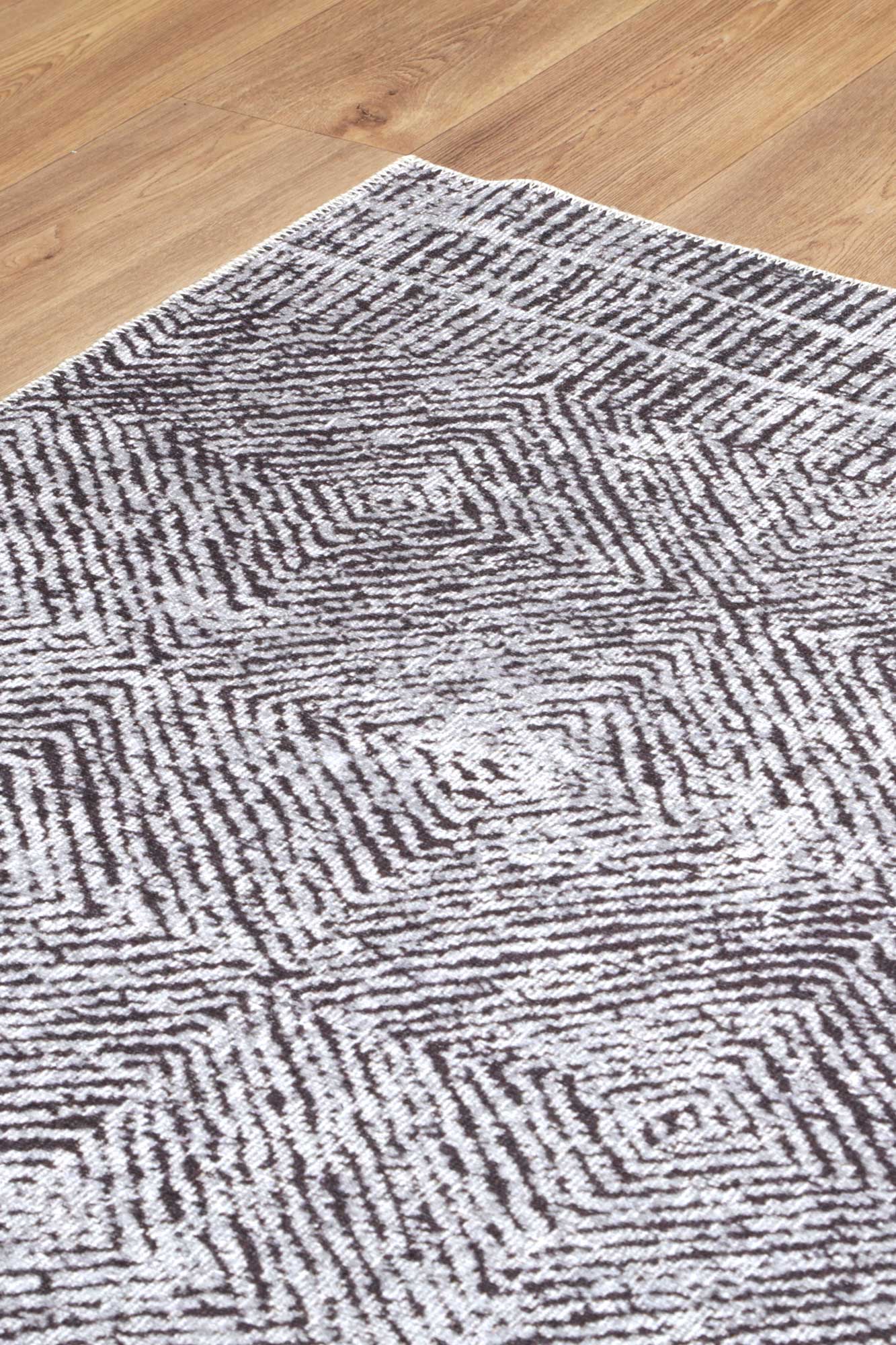 Rotorua Lauro Grey Contemporary Washable Rug