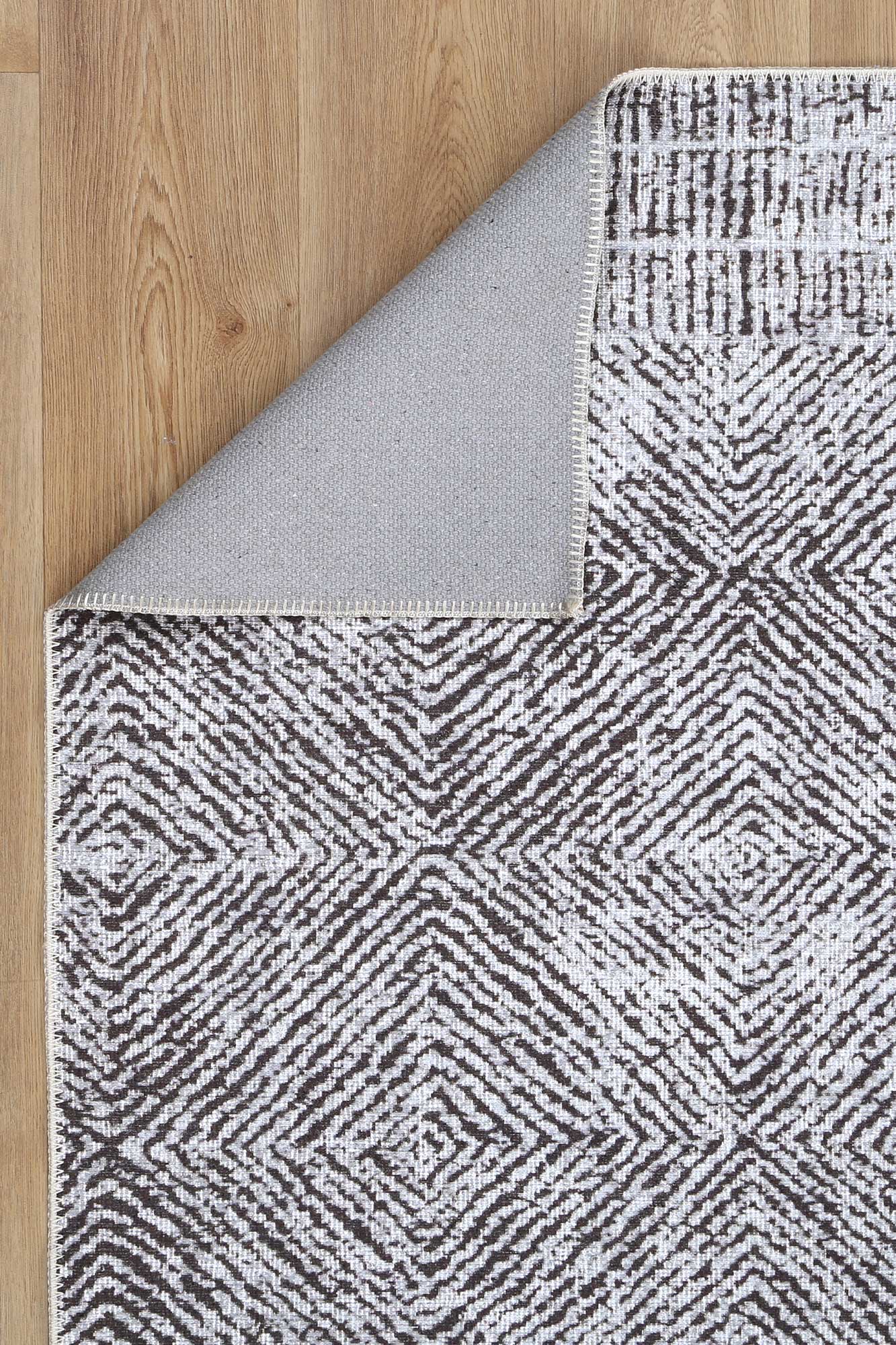 Rotorua Lauro Grey Contemporary Washable Rug