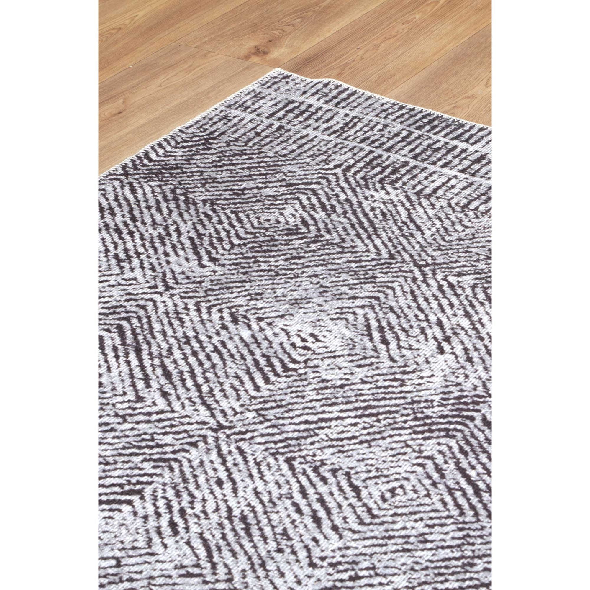 Rotorua Lauro Grey Contemporary Washable Runner