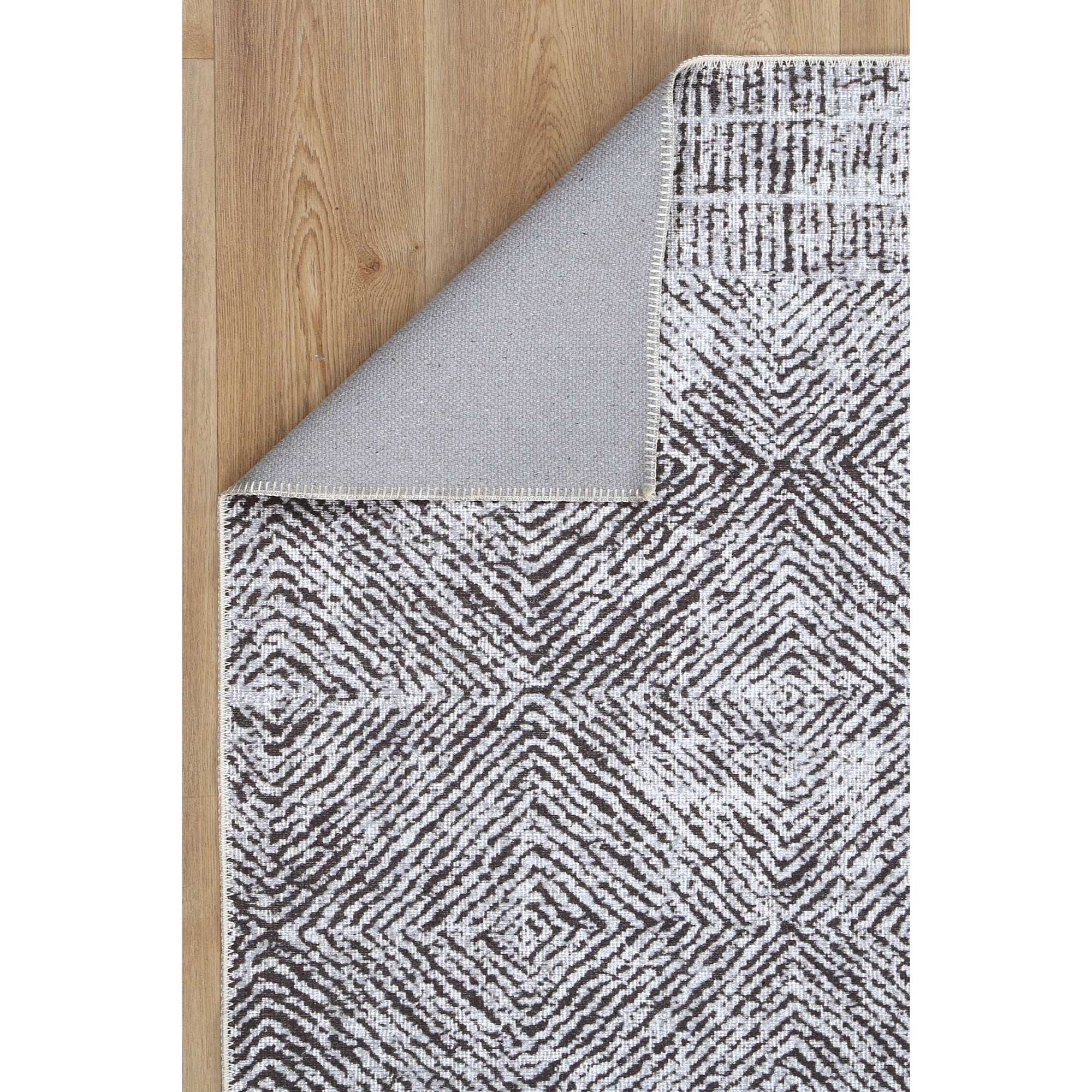 Rotorua Lauro Grey Contemporary Washable Runner