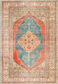 Load image into Gallery viewer, Taranaki Louvre Rustic Blue Distressed Vintage Washable Rug
