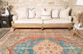 Load image into Gallery viewer, Taranaki Louvre Rustic Blue Distressed Vintage Washable Rug
